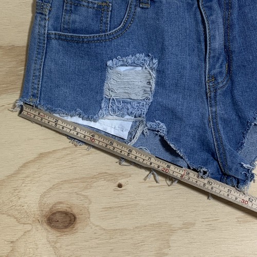 Valley Girl Denim Shorts Womens 8 Blue Cotton Blend Cut Off Mini Distressed Fray - Picture 18 of 18