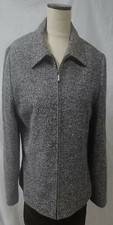 Briggs Black Tweed Blazer Size 12 Full Zipper Lined Career Office Wear