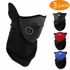 3 Pack Winter Thermal Fleece Ski Face Mask Ear Neck Warmer Gaiter for Men Women