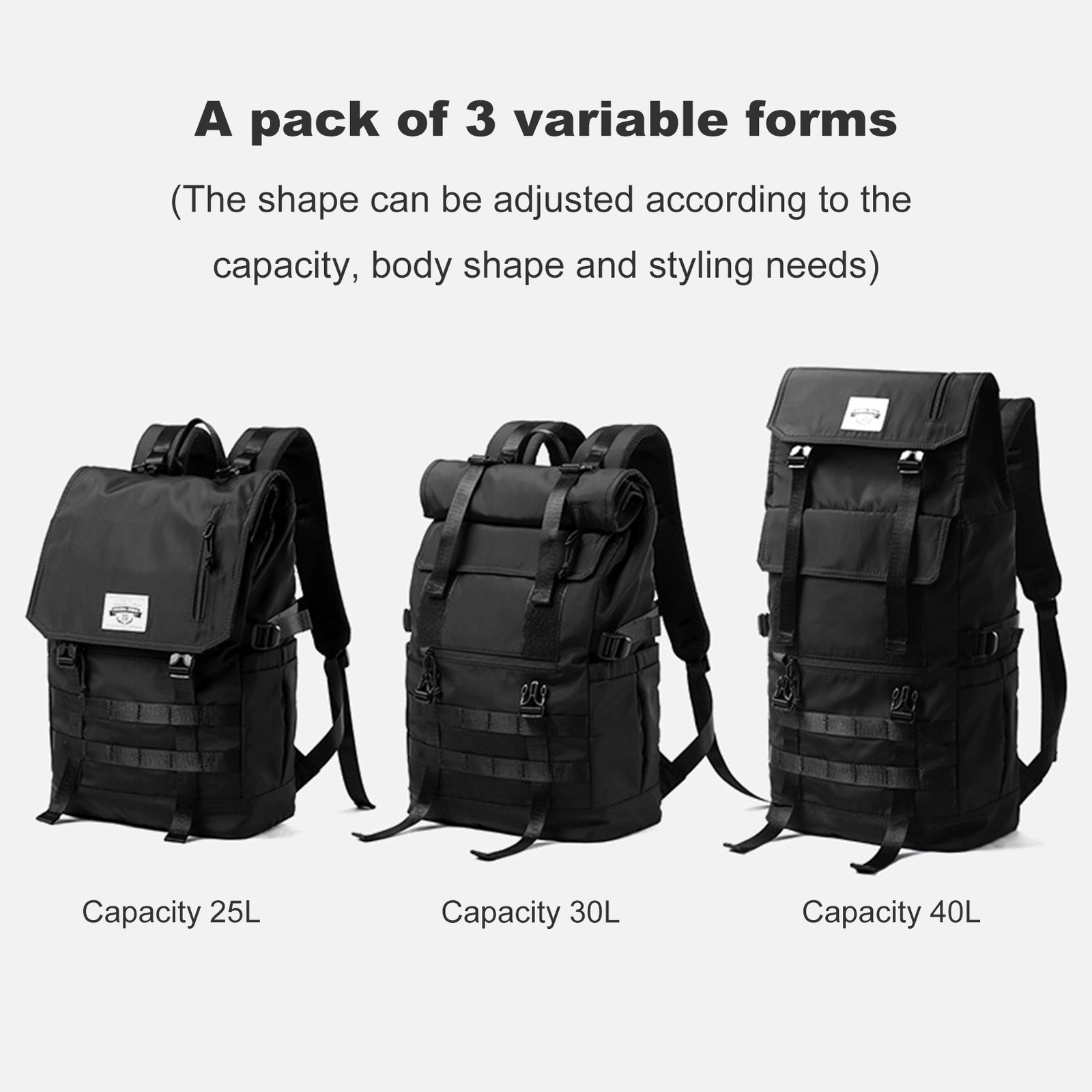 Expandable Travel Backpack Fits 17-Inch Laptop Large Foldable Storage-image
