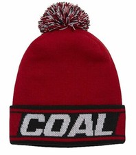 Coal Headwear THE DIABLO Unisex Cuffed or Slouchy Pom Beanie Red NEW