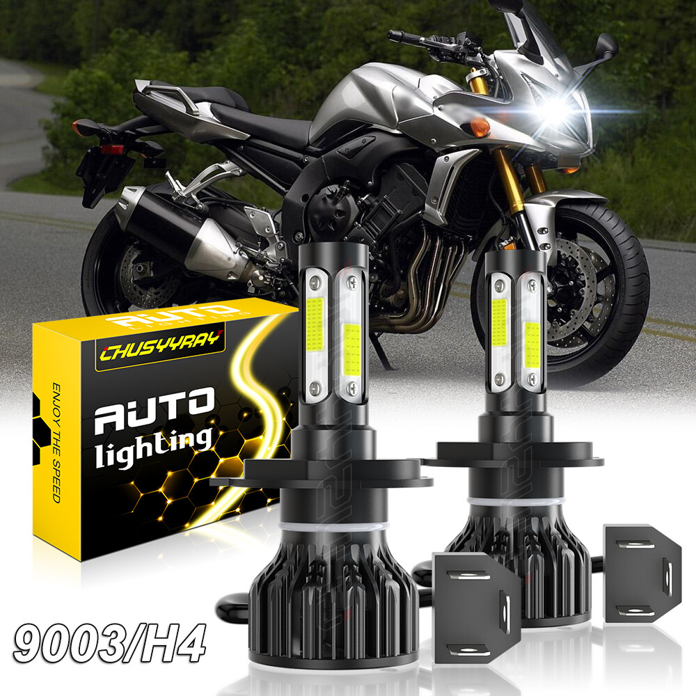 2x H4 LED Headlight Bulbs Motorcycle For 2003-2015 Yamaha FZ1 2004