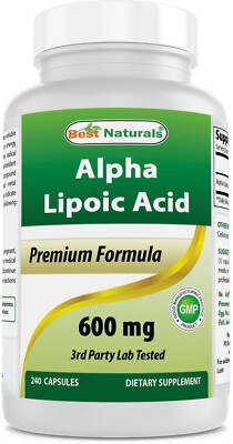 Best Naturals alpha lipoic acid 600 mg 240 capsules - Powerful Antioxidant