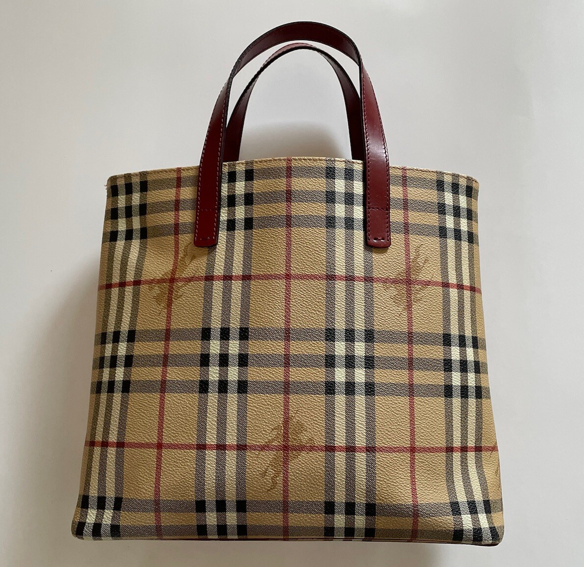 バッグ BURBERRY vintage totebag leather emblem Vintage Burberry Haymarket Check Leather Tote Bag | eBay