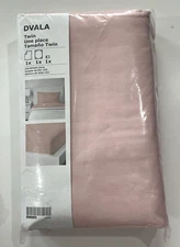 Ikea DVALA Twin Sheet set, light pink, Cotton 3-Pieces Fitted, Flat & Pillowcase