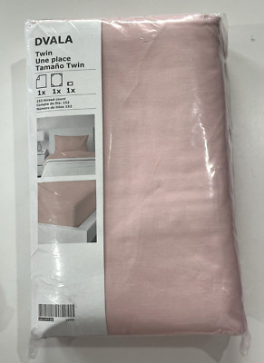 Ikea DVALA Twin Sheet set Pink Cotton 3-Pieces Fitted & Pillowcase 503.577.09