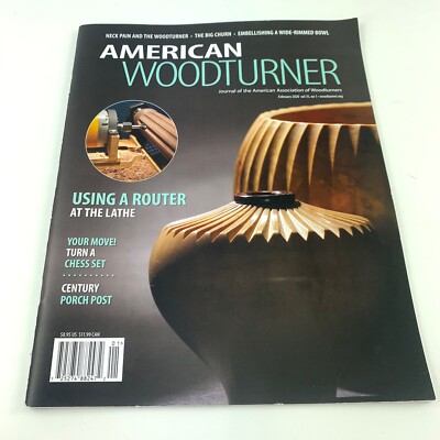American Woodturner Feb 2020 Magazine New Chess Set Porch Post Neck Pain