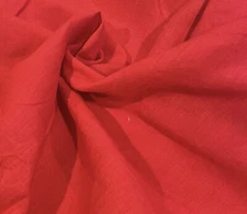 RED  linen Fabric 56” Width Sold By The Yard