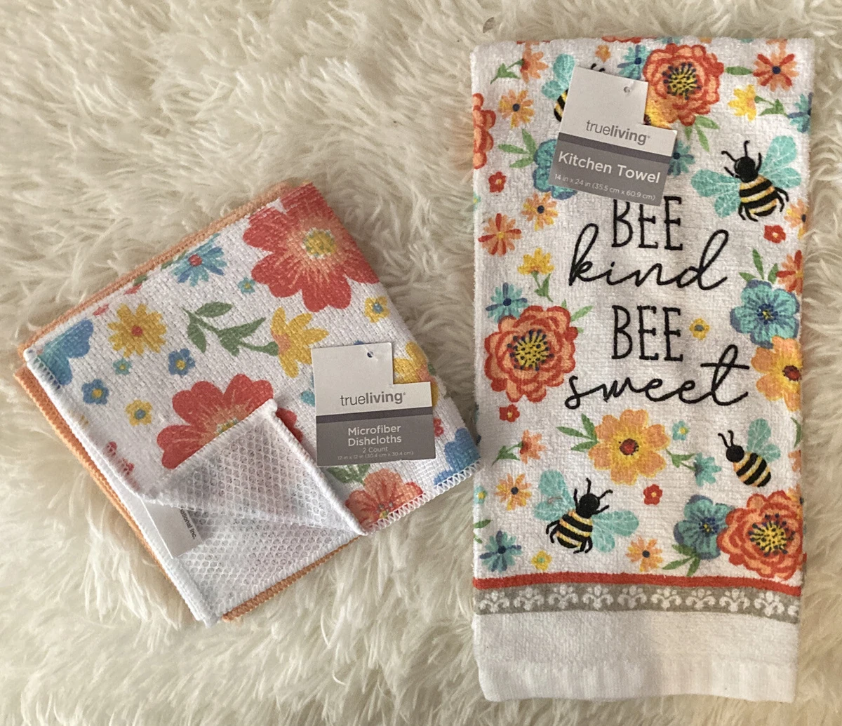 True Living 3 Piece Kitchen Towel Dish Cloth Set NWT eBay