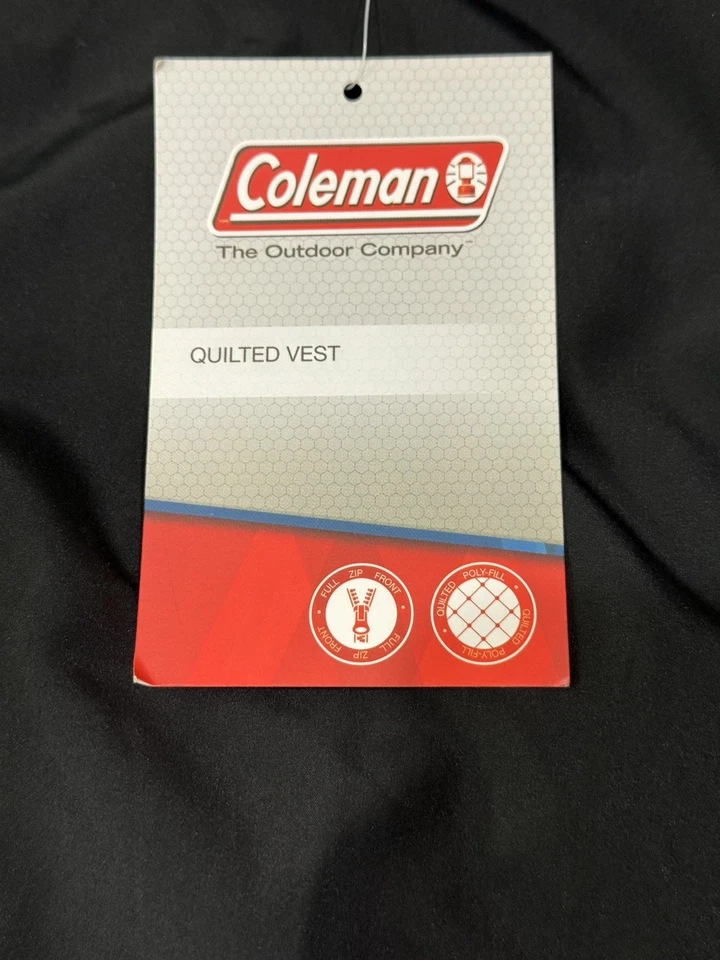 Coleman Hombres S Pequeño Acolchado Exterior Chaleco Cordobés Cremallera Frontal Poliéster Negro Foto 4 de 4