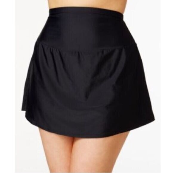 Island Escape Women S Skirt High-Waist SwimBottom (Black) New with Box/tags 16W