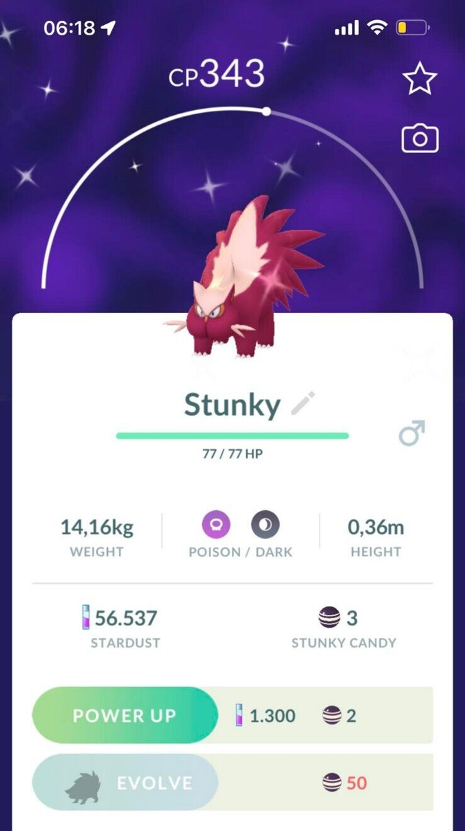 stunky pokemon card Shiny Stunky - TRADE - Read Description