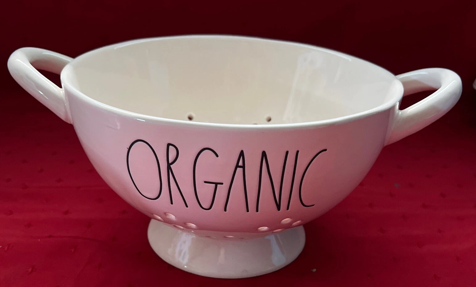 Rae Dunn Colander ORGANIC Strainer Artisan Magenta Ceramic Farmhouse New