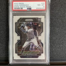 2022 Prizm Julio Rodriguez White Wave Rookie! Psa 8 Seattle Mariners
