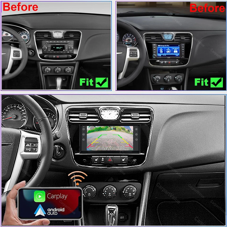 For 2011 2012 2013 2014 Chrysler 200 CarPlay Android13 Radio Stereo GPS BT WIFI - Изображение 4 из 4