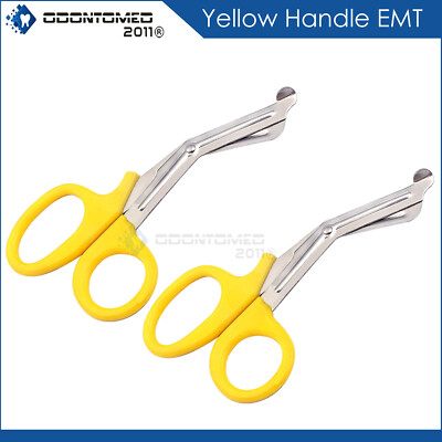2 Pcs Pack Utility EMT Nurse Paramedic Trauma Shears Yellow Scissors 7.5'' 