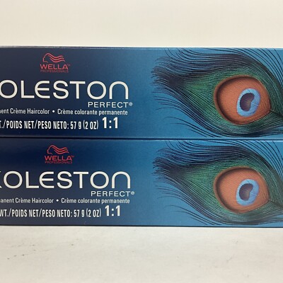 2 x Wells Koleston Perfect Medium Blonde Brown Gold Permanent Crème color 7/73