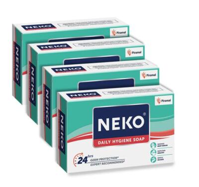 (Pack of 4) Neko Daily Hygiene Soap, 24 hours Germ Protection (100gm Each)