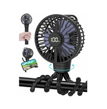 ECLIP Portable Stroller Fan, LED Display, 4 Speeds, Flexible Tripod Clip On Fan