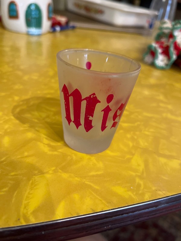 Old 1990's St Louis MO Missouri Vintage Bar Liquor Frosted Shot Glass