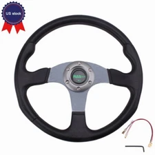 Gray Universal 6 Bolt  Aluminum 13” 340mm Racing Drifting Sport Steering Wheel