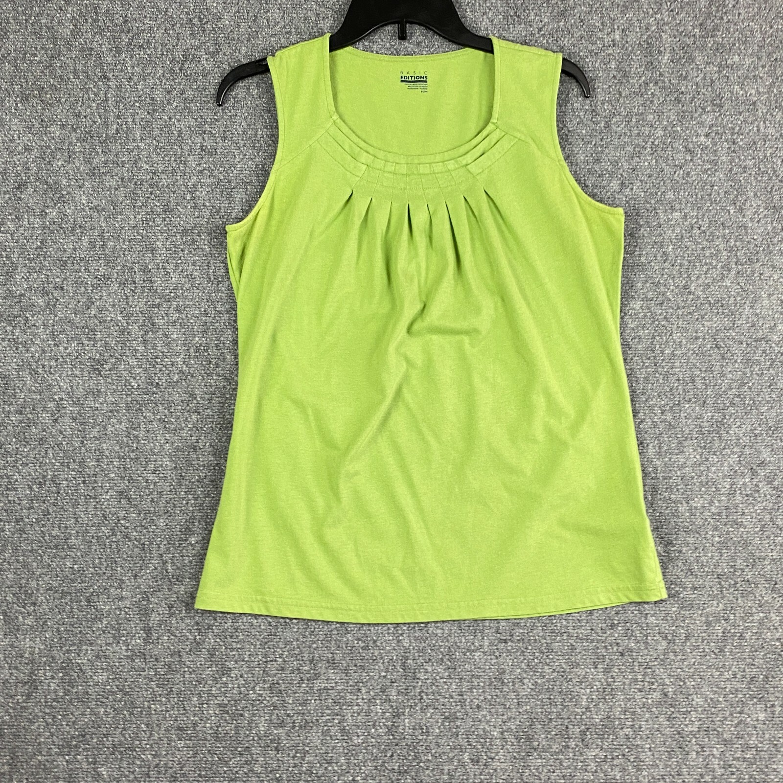 Basic Editions Women's Sleeveless Blouse Medium Green Cotton Blend Casual M  | eBay