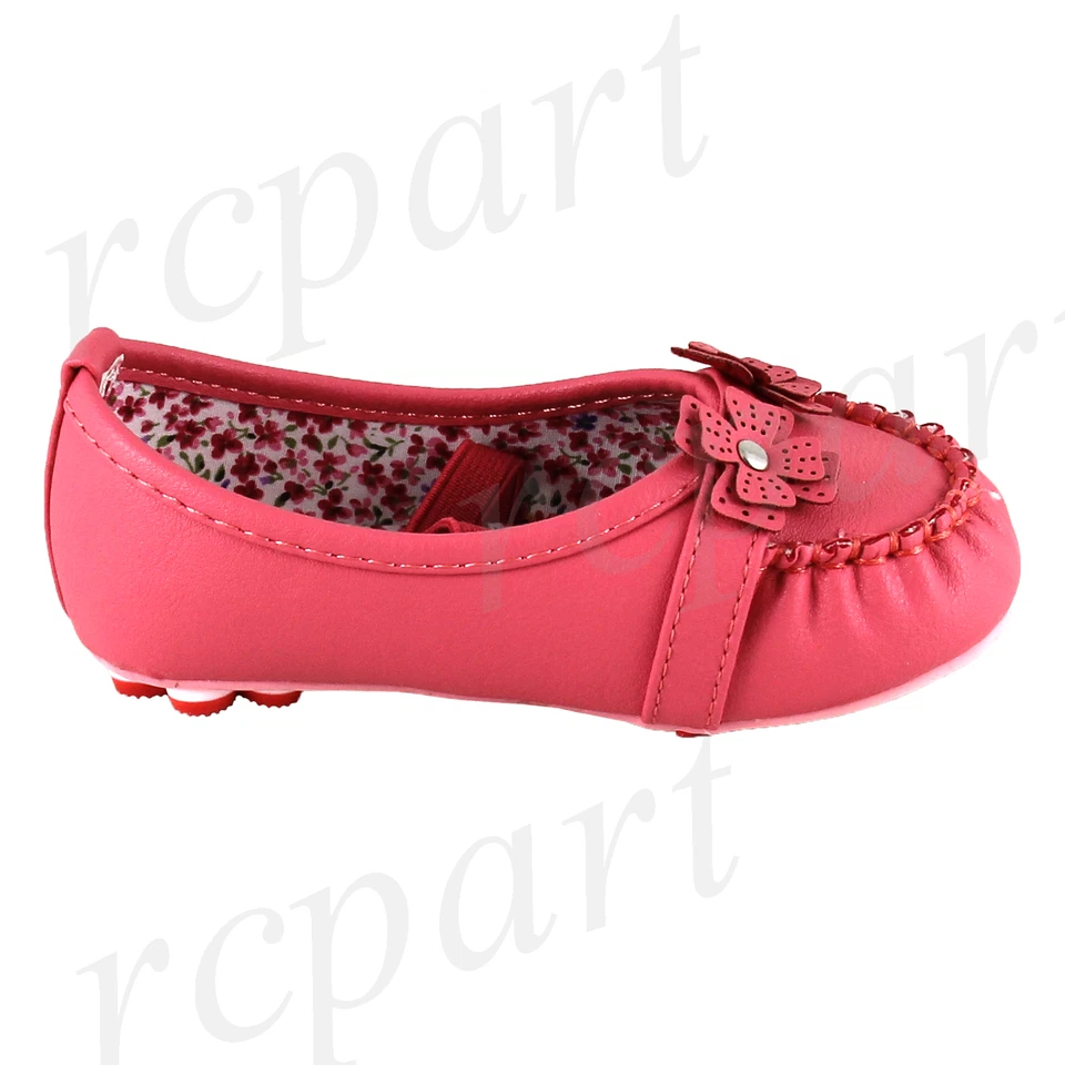 Nuevo Zapatos Bebé Sin Cordones Cómodos Elásticos Material Sintético Rosa Flor Niñas  Foto 2 de 4