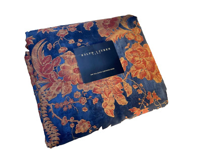 Ralph Lauren  Indigo  Bali  Navy  Floral  QUEEN  Duvet /Comforter  Cover Rare!