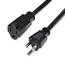 6ft 2m Power Extension Cord, NEMA 5-15R to NEMA 5-15P 6 ft 16 AWG/13A/125V
