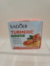 SADOER Turmeric Soap Bar – Natural Skin Care for Acne Pore Shrinking and Clean