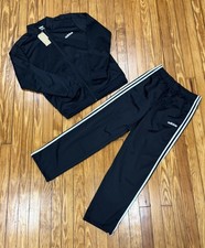 Adidas Essentials 3 Stripes Tracksuit Set Black Jacket Men  s Size Medium / Large