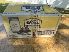 KERR WIDE MOUTH QUART MASON JAR CASE OF 12 W/ LIDS NEW OLD STOCK 2002 VINTAGE!