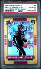 2024 PANINI DONRUSS OPTIC 2014 RETRO SER GOLD MARVIN HARRISON JR. 08/10 PSA 10