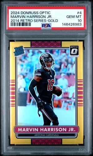 Marvin Harrison Jr. [Gold] #4 2024 Panini Donruss Optic Retro Series card