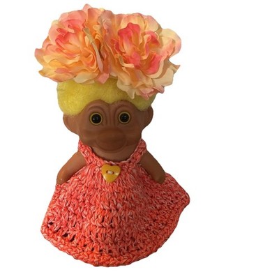 Doll Dress Handmade Small Troll Doll OOAK Dress With Bow 5 Inch Doll