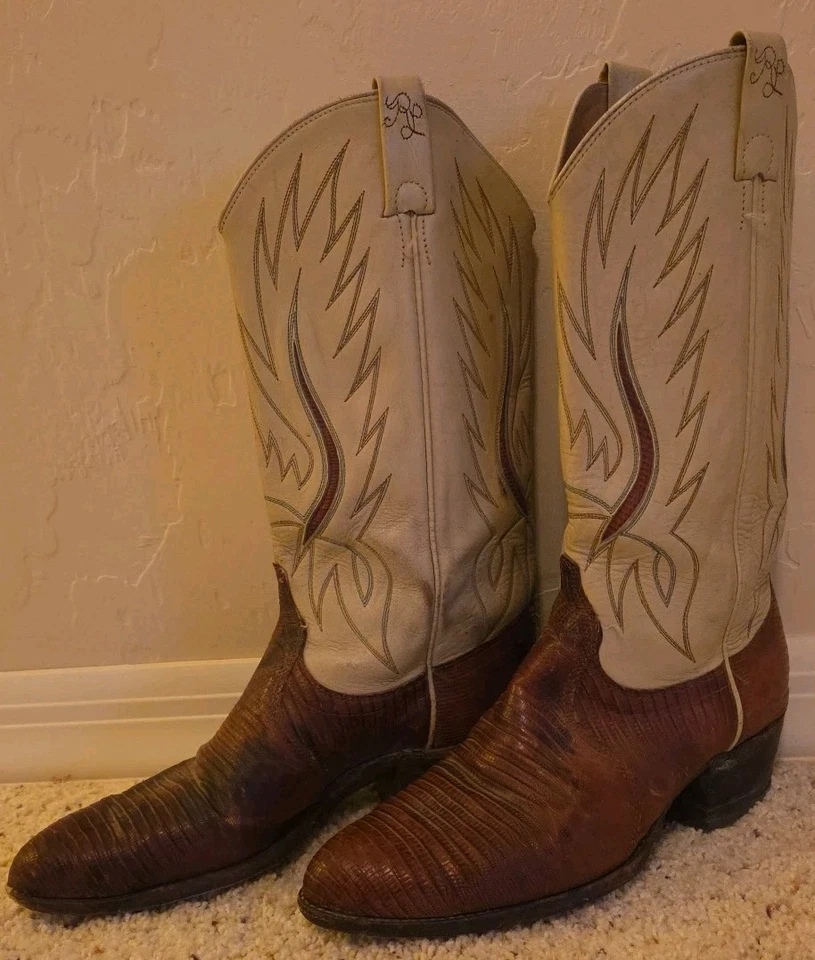 Vintage 1980s Womens Size 9 ~ Ralph Lauren Cowboy Boots ~ Leather & Lizard - Image 4 of 4