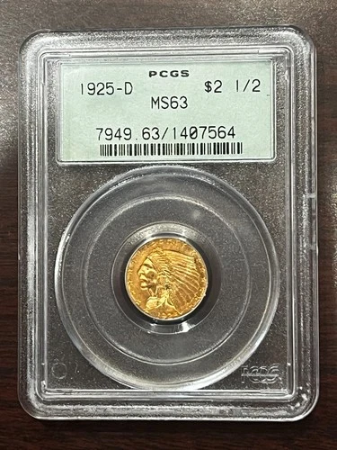 1925-D MS-63 $2.50 Indian Head Gold Quarter Eagle PCGS