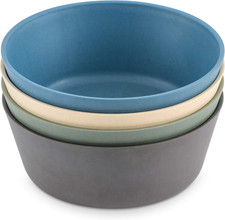 Bamboo Kids Bowls, Set of Four 10 oz Kid-Sized Bamboo Bowls, Dishwasher Safe Kid