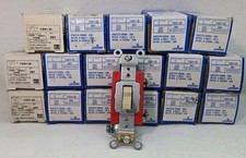 Lot of 17-Leviton 1221-2I 20A,120/277V,Toggle Single-Pole AC Quiet Switch, Ivory