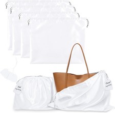 4 Pack Dust Bags for Handbags, Purse Dust Bags for Storage with Drawstring, Sati