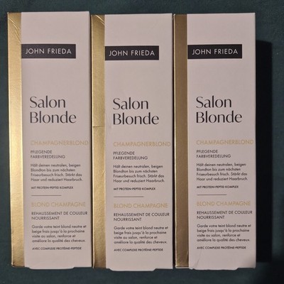 3x 120ml John Frieda Salon Blonde Platinblond Pflegende Farbveredelung Haarfarbe