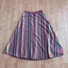 Maeve by Anthropologie Arely Knit Midi Skirt Lined Women s Sz S Fun Colors Zip