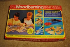 Vintage NSI Woodburning Kit No. 7733 With Wood and Leather Projects
