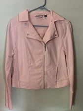 Size 12 Halston Soft Pink Jacket- Diagonal Zipper