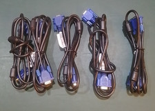 Lot of FIVE 5 Used 6FT 15-Pin VGA Adapter Cable Male to Male - Very Good