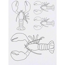 4 x 'Lobster' Temporary Tattoos / Transfers TO00006735 