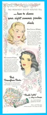 Pond's lips makeup cosmetics powder vintage print ad 1944