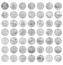 Sealed Uncirculated 50p Coin Bags £10 Face Value – Choose Design – Royal Mint UK
