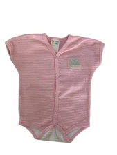 Vintage Romper Cotton Club One Piece Body Suit Short Sleeve Mouse Pink Girl 3/6M