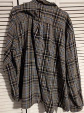 Foundry-Mens Long Sleeve Button-Down Flannel Shirt-3XL XXXL-Blue Plaid-Casual